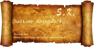 Saltzer Kristóf névjegykártya